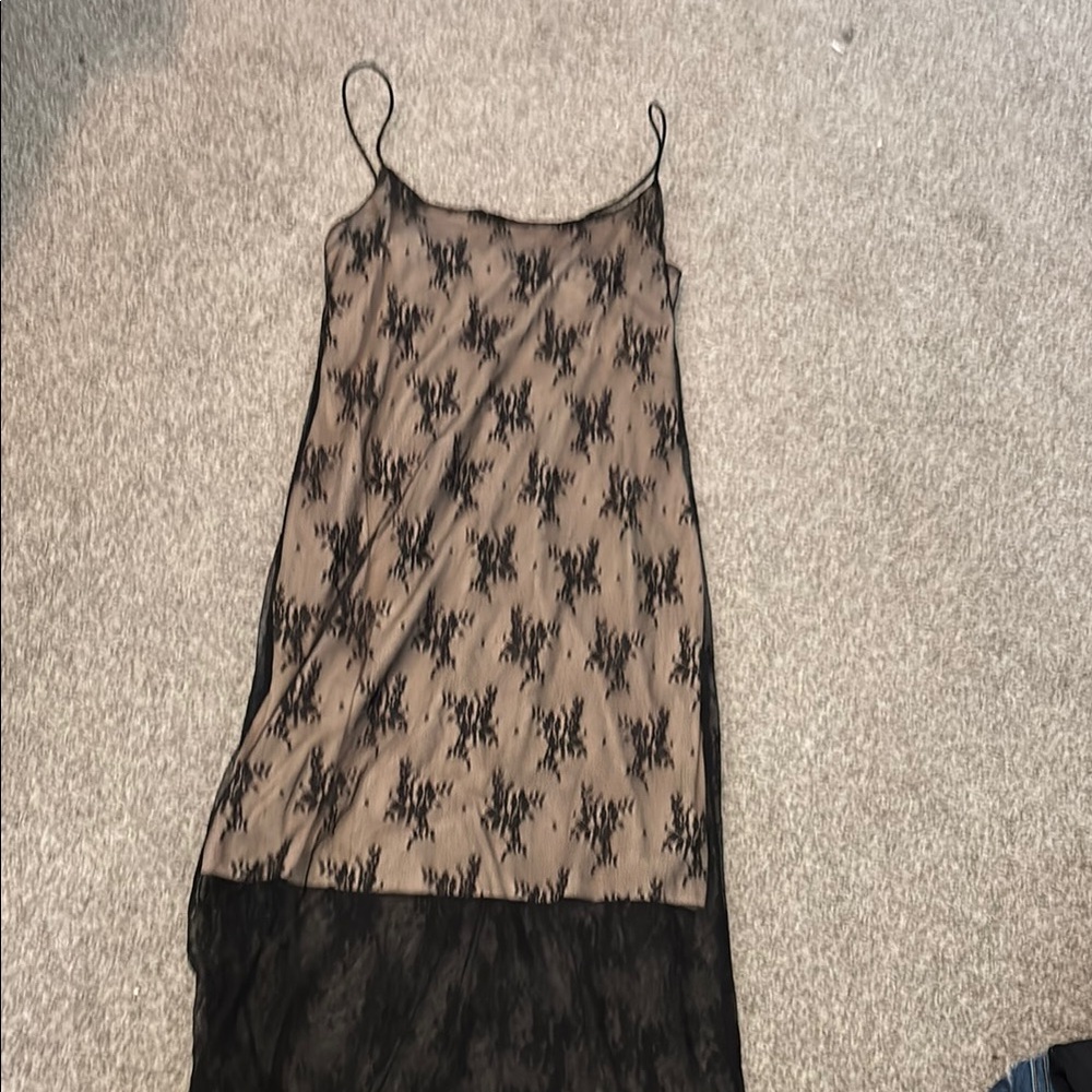 Black Backless Spaghetti Strap Slip Dress